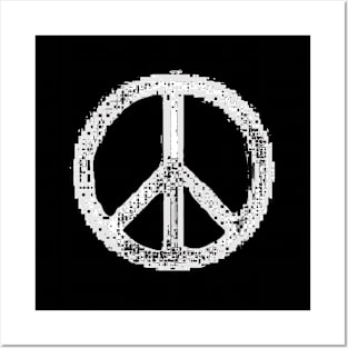 Pixelated Peace Sign Posters and Art
